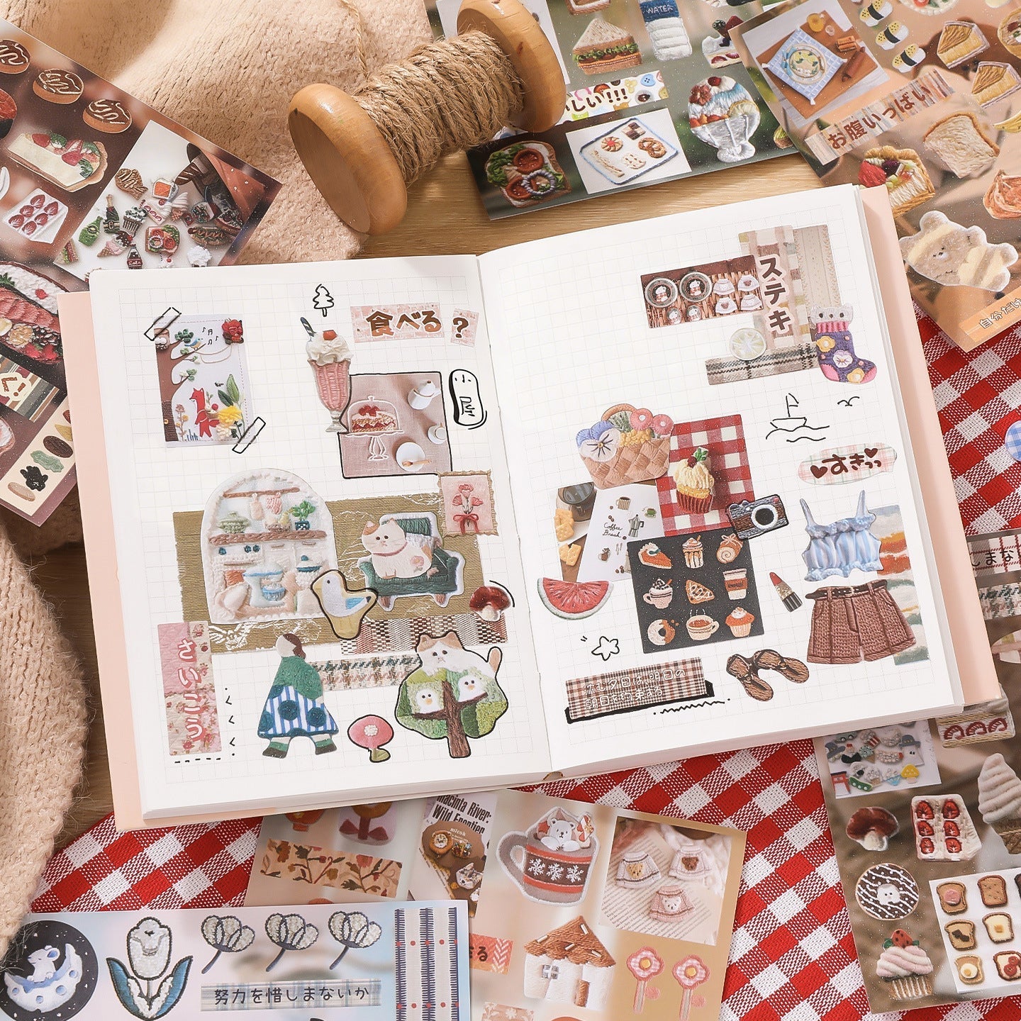 Realistic Faux Embroidery Effect Sticker Book