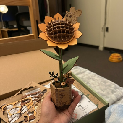 DIY 3D Wooden Flower Puzzle