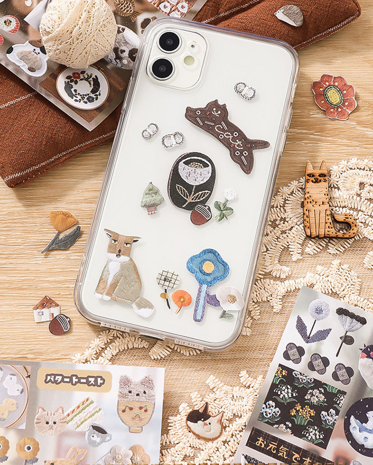 Realistic Faux Embroidery Effect Sticker Book