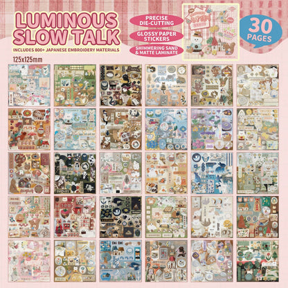 Realistic Faux Embroidery Effect Sticker Book