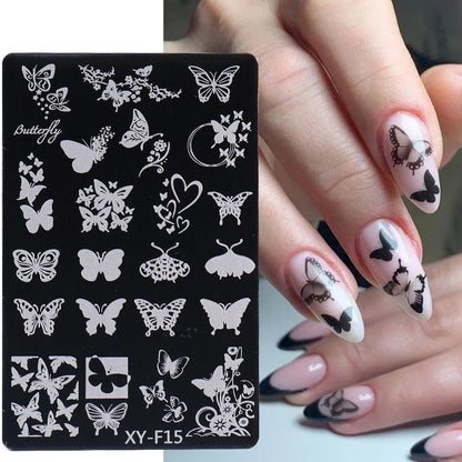 3 Styles Flower Leaves Nail Art Stamping Kit
