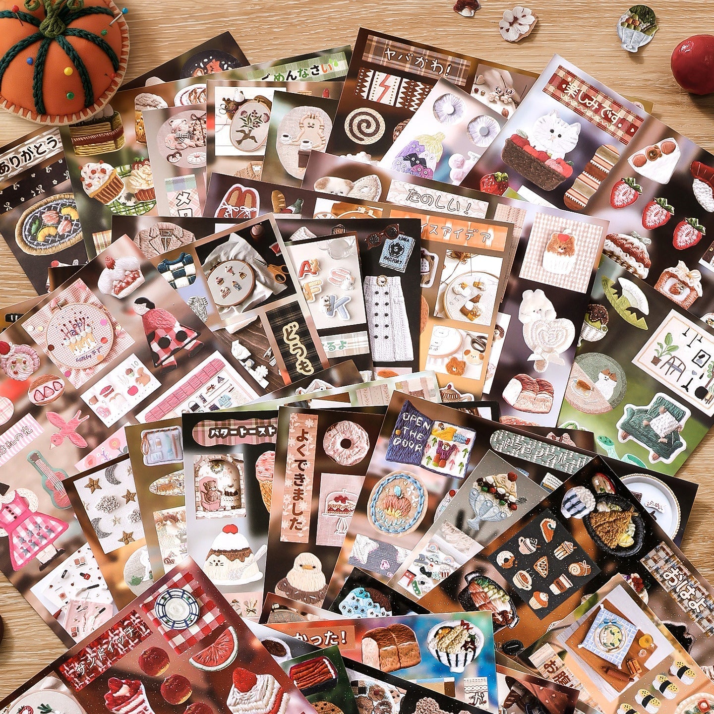 Realistic Faux Embroidery Effect Sticker Book