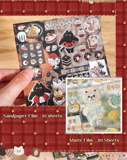 Realistic Faux Embroidery Effect Sticker Book