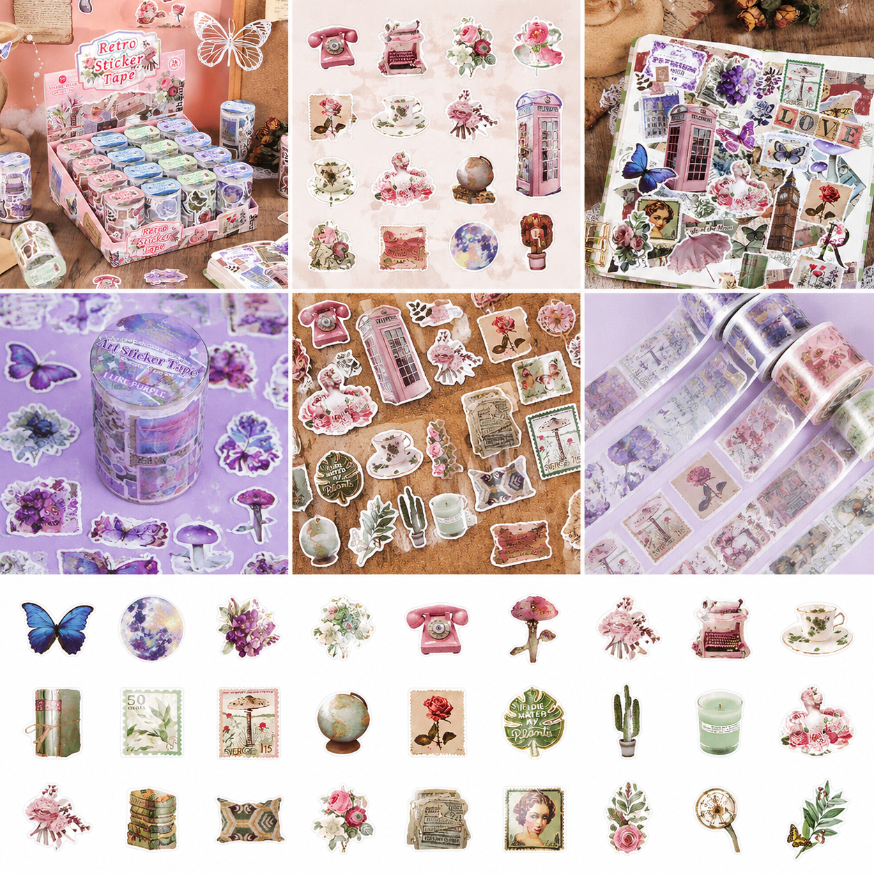 Retro Sticker Washi Tape
