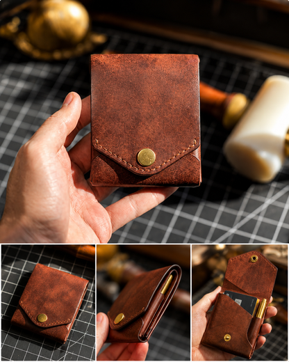 Premium Slim Leather Wallet – Compact Handmade Card Holder