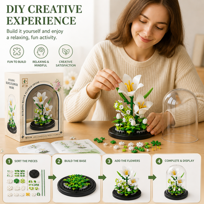 Elegant Glass Flower Building Blocks