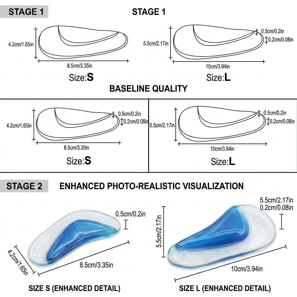 Reusable Silicon Arch Support Insoles
