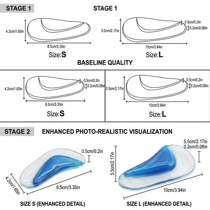 Reusable Silicon Arch Support Insoles
