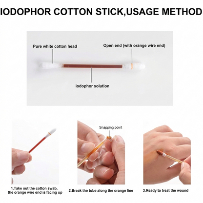 Disposable Iodine Cotton Swabs
