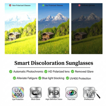 HD Polarized Photochromic Sunglasses UV400 Protection