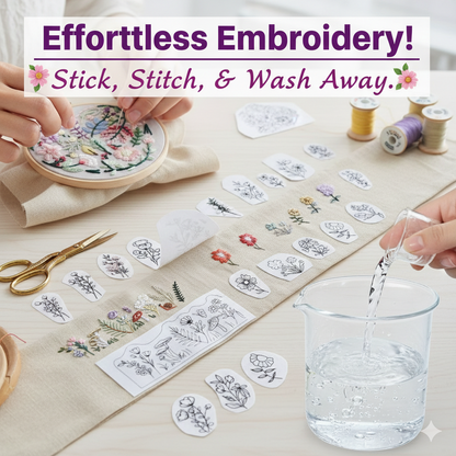 Stick and Stitch Water Soluble Embroidery Flower Patterns