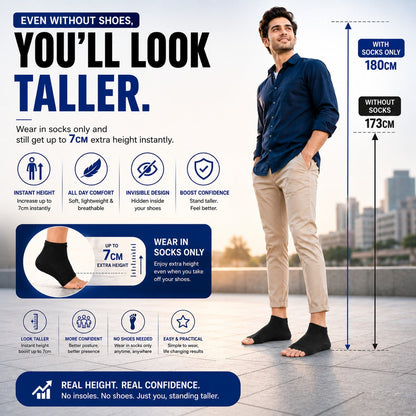 Invisible Height Increase Insoles Socks for Men & Women