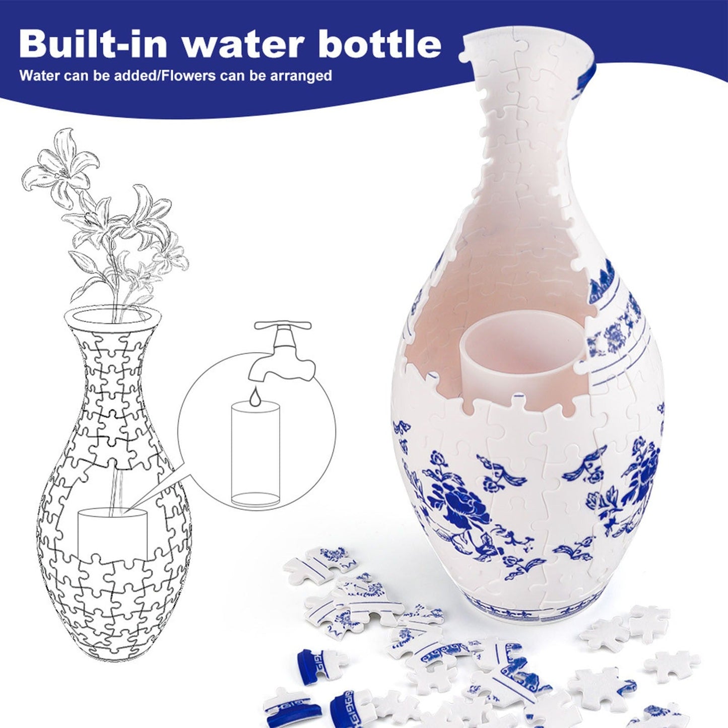 DIY Puzzle Flower Vase