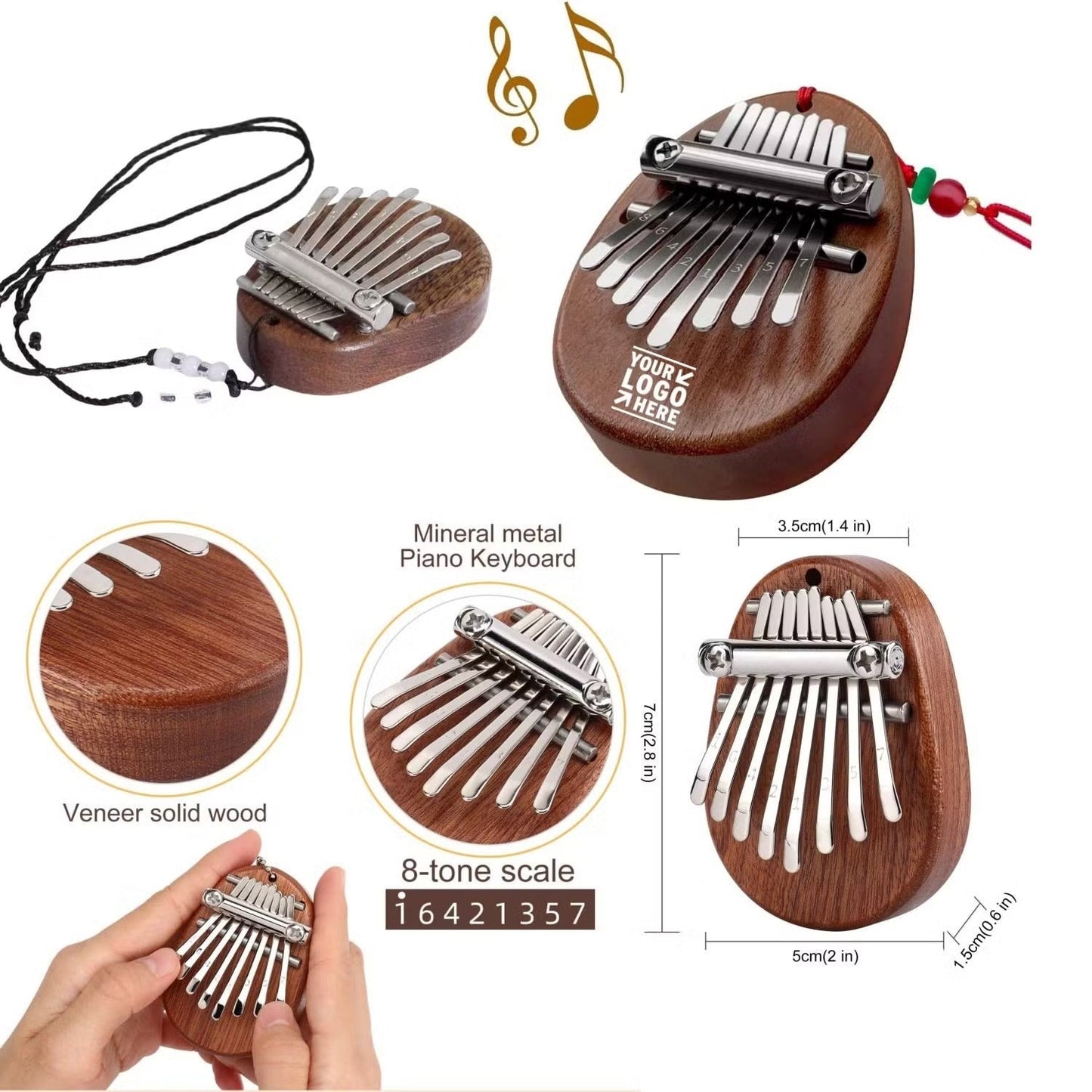 Mini Kalimba Thumb Piano Keychain