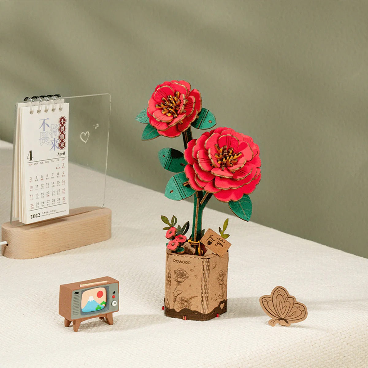 DIY 3D Wooden Flower Puzzle