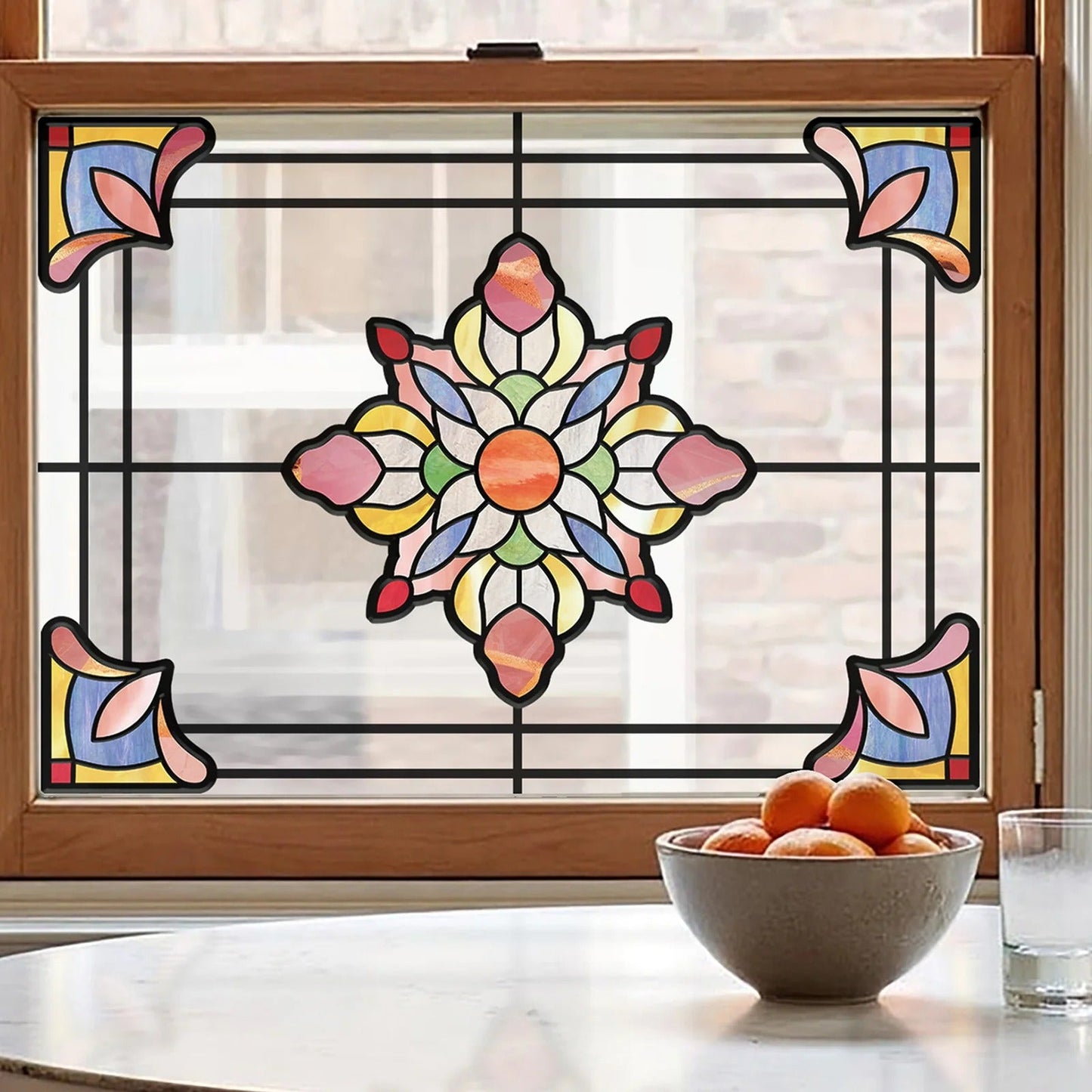 Rainbow Lotus Window Glass Sticker