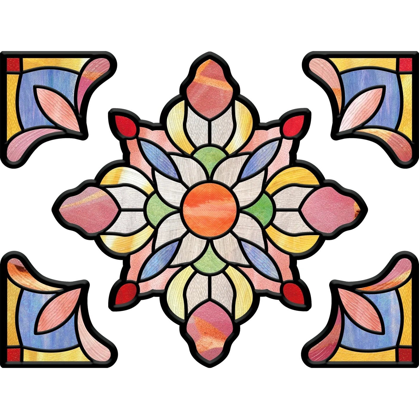 Rainbow Lotus Window Glass Sticker