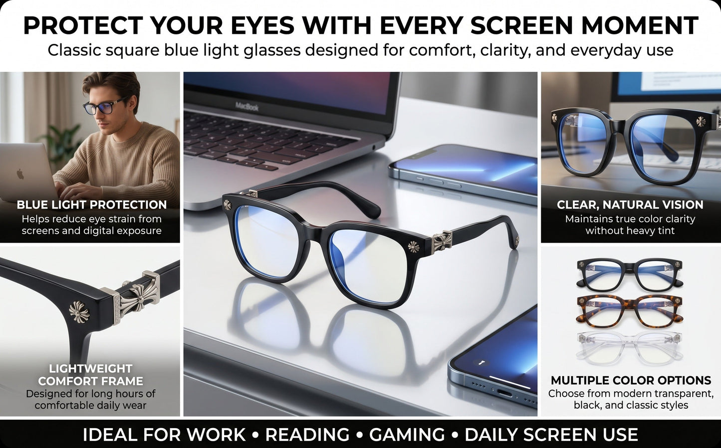 Chrome Heart Black Eyeglasses